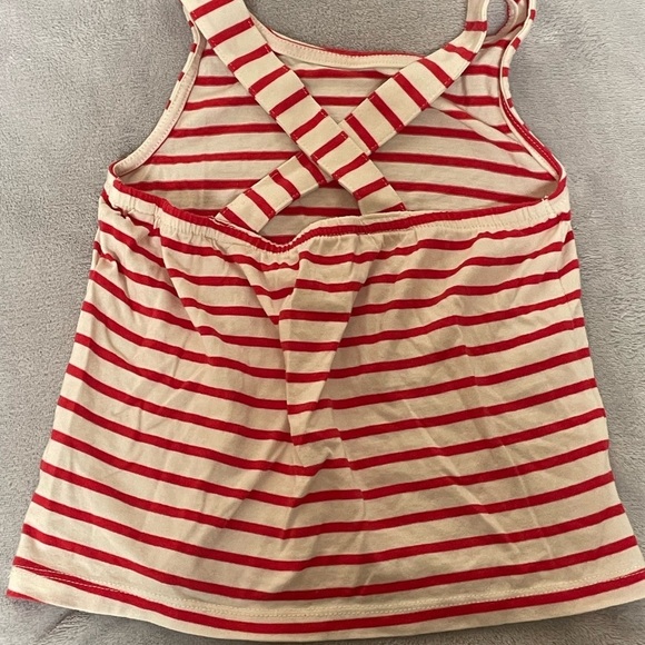 NEW Mini Boden Red and White Striped Tank Top with A-Line Silhouette - Picture 2 of 3